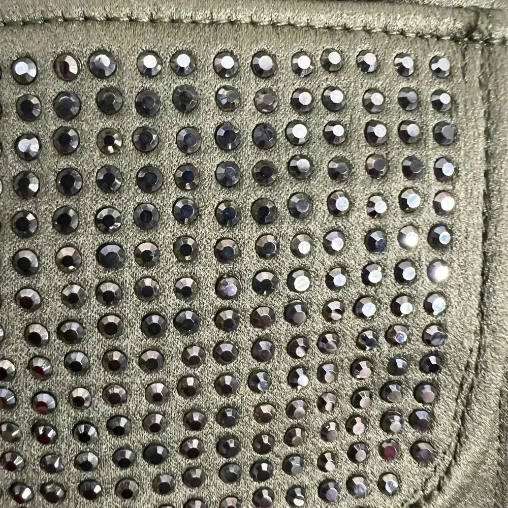 INC INTERNATIONAL CONCEPT Y2K CARGO PANTS FOREST  GREEN SEQUIN POCKETS CUFFED - Picture 9 of 12